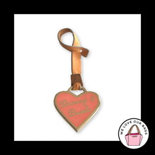 Load image into Gallery viewer, VINTAGE Y2K DOONEY &amp; BOURKE Pink Heart Light Brown Leather Bag Charm HangTag Fob
