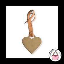 Load image into Gallery viewer, VINTAGE Y2K DOONEY &amp; BOURKE Pink Heart Light Brown Leather Bag Charm HangTag Fob
