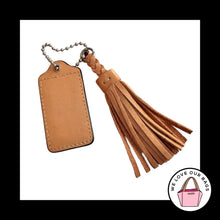 Load image into Gallery viewer, Lot COACH WILLIS Saddle Brown Leather Braided Tassel &amp; Hang Tag Bag Charm Fob
