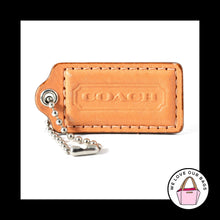 Load image into Gallery viewer, 2&quot; Medium COACH Orange Leather Python back Key Fob Bag Charm Keychain Hang Tag
