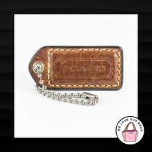 Load image into Gallery viewer, 2&quot; Medium COACH WEATHERED BROWN LEATHER NICKEL FOB BAG CHARM KEYCHAIN HANG TAG
