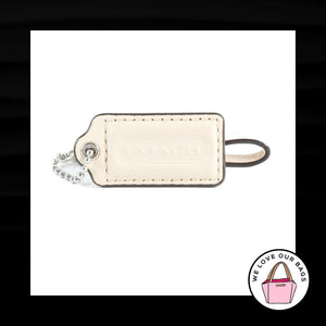 2 pc LOT COACH Beige Taupe TASSEL Loop & 2" Hang Tag Key Fob Bag Charm Keychain