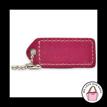 Load image into Gallery viewer, COACH Y2K VINTAGE Hang Tag 2" Pink Suede Leather Bag Charm Keychain Fob Nickel
