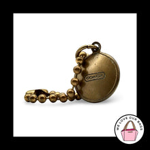 Load image into Gallery viewer, COACH 65th Anniversary Hang Tag Medallion Disc Antique Gold Brass Bag Charm Fob
