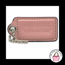 Load image into Gallery viewer, COACH HANG TAG 2.5" Pink Leather Bag Charm Keychain Fob Nickel Large
