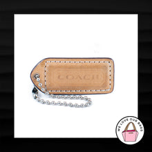 Load image into Gallery viewer, 2&quot; Medium COACH LIGHT SADDLE BROWN LEATHER NICKEL FOB BAG CHARM KEYCHAIN HANGTAG
