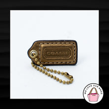 Load image into Gallery viewer, 1.5&quot; COACH METALLIC GOLD LEATHER BRASS KEY FOB CHARM KEYCHAIN HANG TAG WRISTLET
