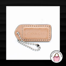 Load image into Gallery viewer, 2&quot; Medium COACH BEECHWOOD NUDE TAN LEATHER KEY FOB BAG CHARM KEYCHAIN HANG TAG
