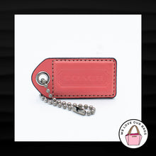 Load image into Gallery viewer, 2.5&quot; Large COACH PINK BROWN LEATHER NICKEL KEY FOB BAG CHARM KEYCHAIN HANG TAG
