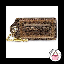 Load image into Gallery viewer, COACH POPPY HANG TAG 2.5" Copper Gold Crackle Leather Bag Charm Keychain Fob
