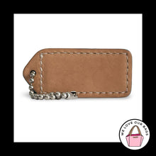 Load image into Gallery viewer, COACH Y2K VINTAGE Hang Tag 2" Blue &amp; Brown Saddle Leather Bag Charm Keychain Fob

