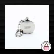 Load image into Gallery viewer, COACH EMBOSSED ROUND SILVER NICKEL METAL DISC KEY FOB CHARM KEYCHAIN HANG TAG
