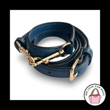 Load image into Gallery viewer, COACH BAG STRAP Blue Leather Gold Brass Replacement Purse Crossbody Shoulder
