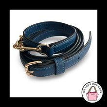 Load image into Gallery viewer, COACH BAG STRAP Blue Leather Gold Brass Replacement Purse Crossbody Shoulder
