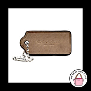 2" COACH NEW YORK Tan Brown Pebbled Leather Key Fob Bag Charm Keychain Hang Tag