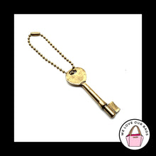 Load image into Gallery viewer, FOSSIL Medium Gold Brass Metal Key on Ball Chain Fob Bag Charm Keychain Hang Tag
