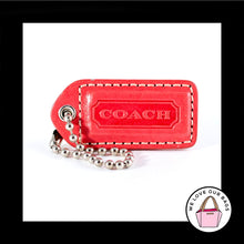 Load image into Gallery viewer, 2&quot; Medium COACH Pink Saddle LEATHER Nickel Key Fob Bag Charm Keychain Hang Tag
