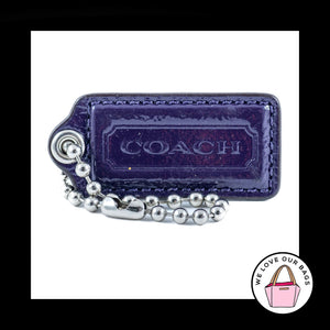 2.25" Medium COACH Purple Patent Leather Nickel Fob Bag Charm Keychain Hang Tag