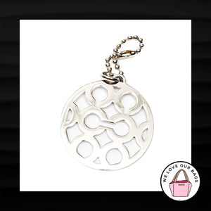 Rare XL COACH OP ART CUTOUT Disc Nickel Metal Fob Bag Charm Keychain Hang Tag