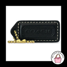Load image into Gallery viewer, COACH Y2K VINTAGE Hang Tag 2" Black Brass Leather Bag Charm Keychain Fob Medium
