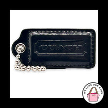 Load image into Gallery viewer, COACH HANG TAG 2.5" Black Patent Leather Bag Charm Keychain Fob Nickel Large
