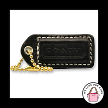 Load image into Gallery viewer, COACH Y2K VINTAGE Hang Tag 2" Dark Brown Leather Bag Charm Keychain Fob Brass
