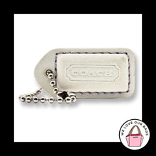 Load image into Gallery viewer, COACH Y2K VINTAGE Hang Tag Bag 1.5" Charm Keychain Fob White Purple Leather
