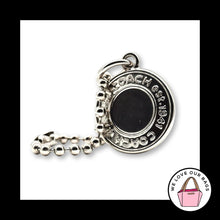 Load image into Gallery viewer, COACH Y2K VINTAGE Round Disc Bag Charm Hang Tag Keychain Fob Silver Nickel Metal
