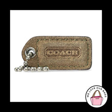 Load image into Gallery viewer, COACH Y2K VINTAGE Hang Tag 1.5" Camel Suede Leather Bag Charm Keychain Fob Small
