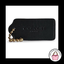 Load image into Gallery viewer, COACH HANG TAG 2.25" Black Leather Bag Charm Keychain Fob New York Antique Brass
