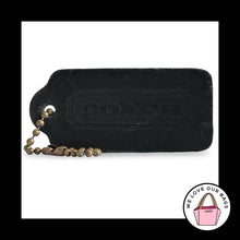 Load image into Gallery viewer, COACH VINTAGE DOUBLESIDED Hang Tag Black Leather Brass Bag Charm Keychain Fob
