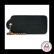 Load image into Gallery viewer, COACH VINTAGE DOUBLESIDED Hang Tag Black Leather Brass Bag Charm Keychain Fob
