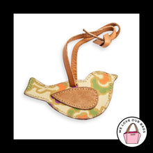 Load image into Gallery viewer, FOSSIL BIRD Brown Suede &amp; Leather Loop Strap Bag Charm Hang Tag Keychain Fob
