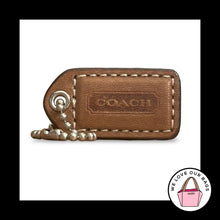 Load image into Gallery viewer, COACH Y2K VINTAGE Hang Tag 1.5" Tobacco Brown Leather Bag Charm Keychain Fob
