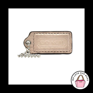 2" Medium COACH Pale Pink Pebbled Leather Nickel Fob Bag Charm Keychain Hang Tag