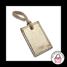 Load image into Gallery viewer, Y2K VINTAGE COACH Luggage ID Gold Metallic Leather Bag Charm Keychain Hang Tag
