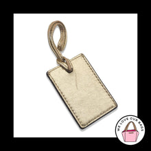 Load image into Gallery viewer, Y2K VINTAGE COACH Luggage ID Gold Metallic Leather Bag Charm Keychain Hang Tag
