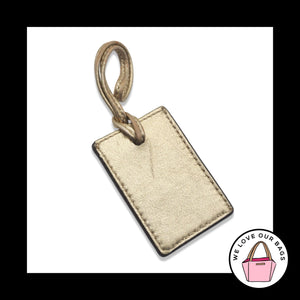 Y2K VINTAGE COACH Luggage ID Gold Metallic Leather Bag Charm Keychain Hang Tag