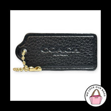 Load image into Gallery viewer, COACH HANG TAG 2.25" Black Pebbled Leather Bag Charm Keychain Fob New York Large
