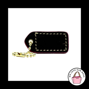 1.5" Small VINTAGE COACH Pink Suede Leather Brass Fob Bag Charm Keychain HangTag
