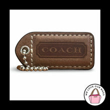 Load image into Gallery viewer, COACH Y2K VINTAGE Hang Tag 2" Brown Leather Bag Charm Keychain Fob Nickel Medium
