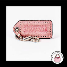 Load image into Gallery viewer, 2&quot; VINTAGE COACH Pink Suede Leather Nickel Key Fob Bag Charm Keychain Hang Tag

