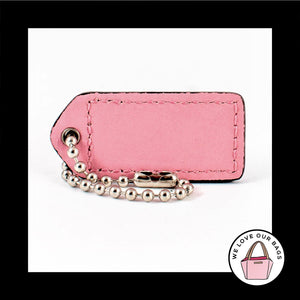 2" VINTAGE COACH Pink Suede Leather Nickel Key Fob Bag Charm Keychain Hang Tag