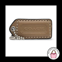 Load image into Gallery viewer, COACH Y2K VINTAGE Hang Tag 2" Brown Khaki Leather Bag Charm Keychain Fob Medium
