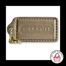 Load image into Gallery viewer, COACH HANG TAG 2.5" Gold Metallic Leather Bag Charm Keychain Fob Brass Large
