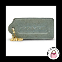 Load image into Gallery viewer, COACH VINTAGE Sonoma Hang Tag Bag Charm Keychain Fob Aqua Sea Blue Leather Brass
