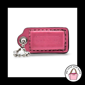 1.5 Small COACH Cherry Barbie Pink Patent Leather Fob Bag Charm Keychain HangTag
