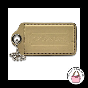 RARE 3" XL COACH Yellow Smooth Leather Nickel Fob Bag Charm Keychain Hang Tag