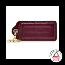 Load image into Gallery viewer, COACH HANG TAG 2.25" Burgundy Red Patent Leather Bag Charm Keychain Fob Large
