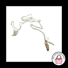 Load image into Gallery viewer, New $195 Rare COACH STERLING SILVER 925 Feather Charm 36&quot; Long Chain Necklace
